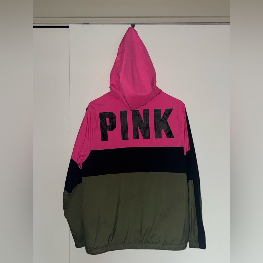 PINK Victoria's Secret Pink and Green Raincoat